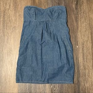 Denim Tube Dress w/ Pockets